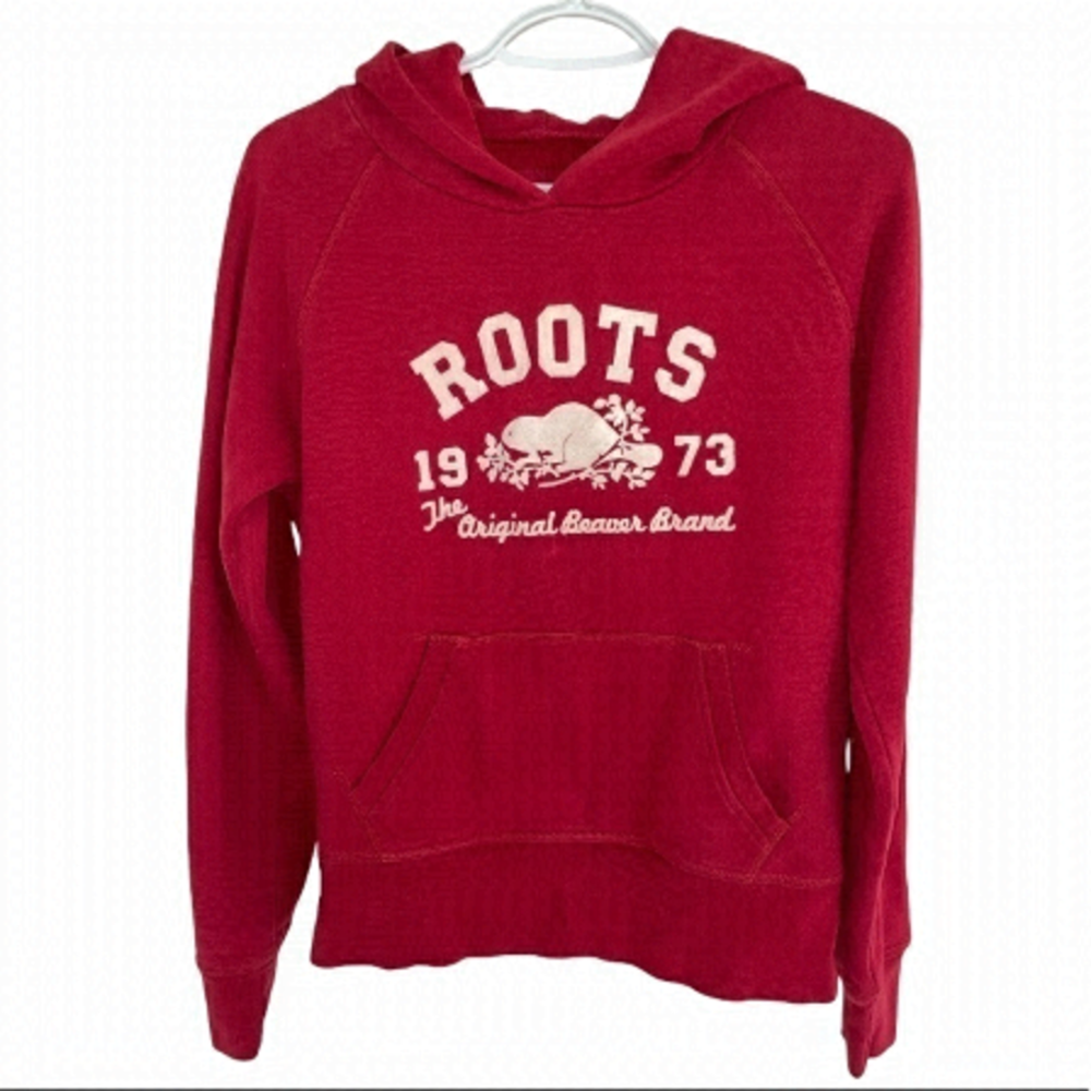 ROOTS Red Kangaroo Hoodie Youth Unisex Medium